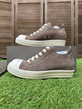 Rick Owens Suede Low Top Sneakers “Dust/Milk”